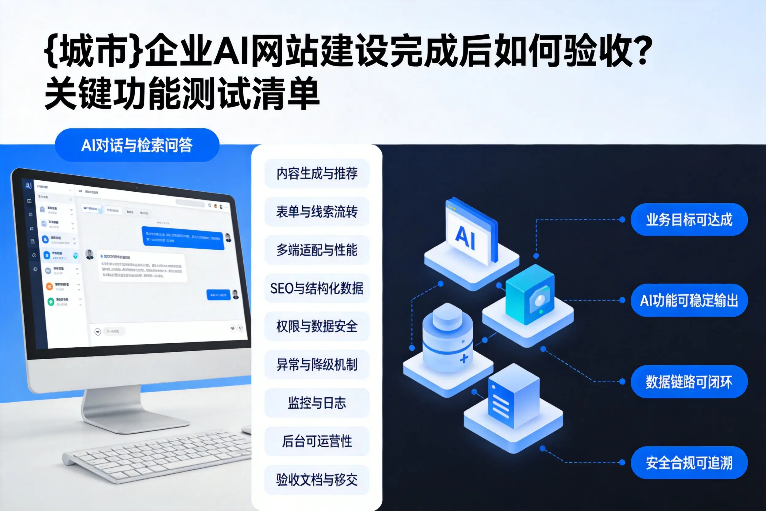 临沧企业AI网站建设完成后如何验收？关键功能测试清单