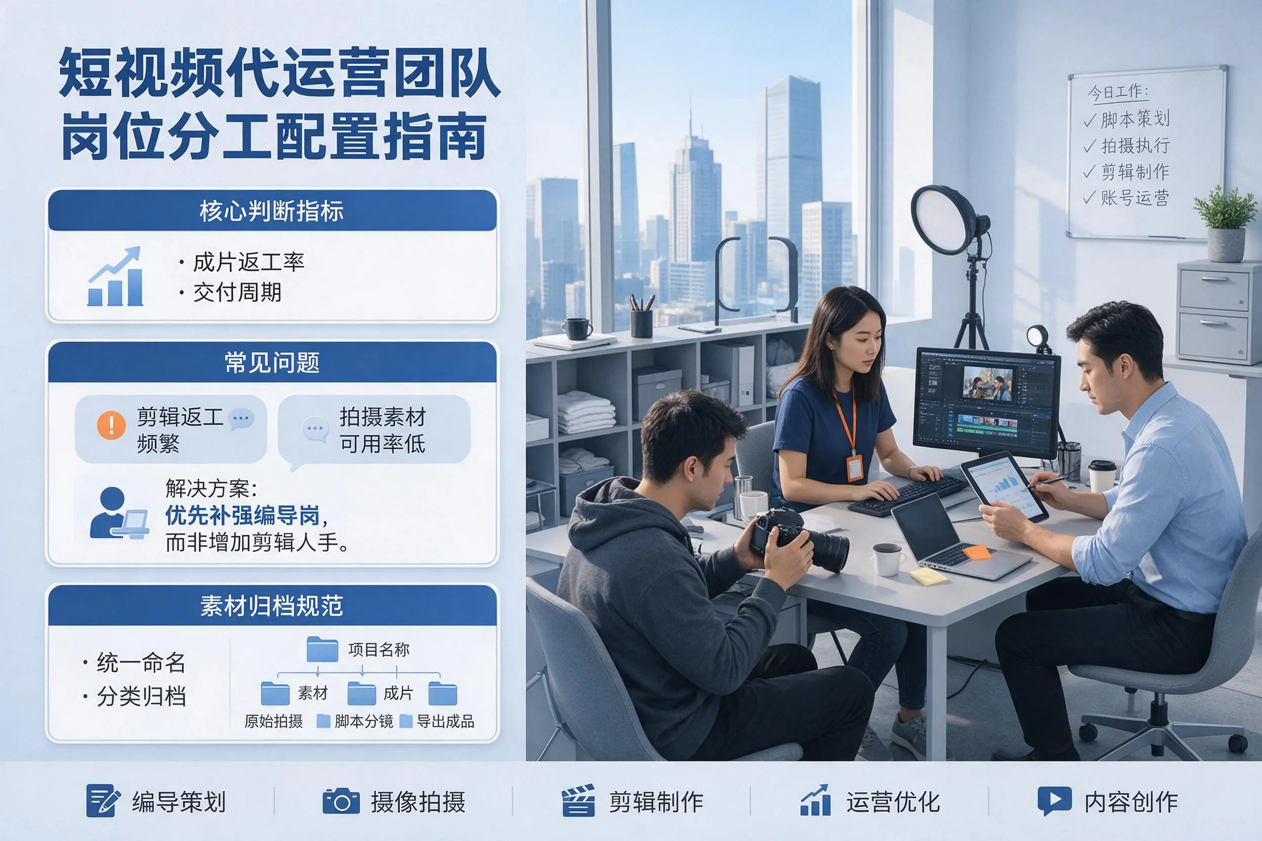 短视频代运营团队如何配置?临沧企业岗位分工科普说明
