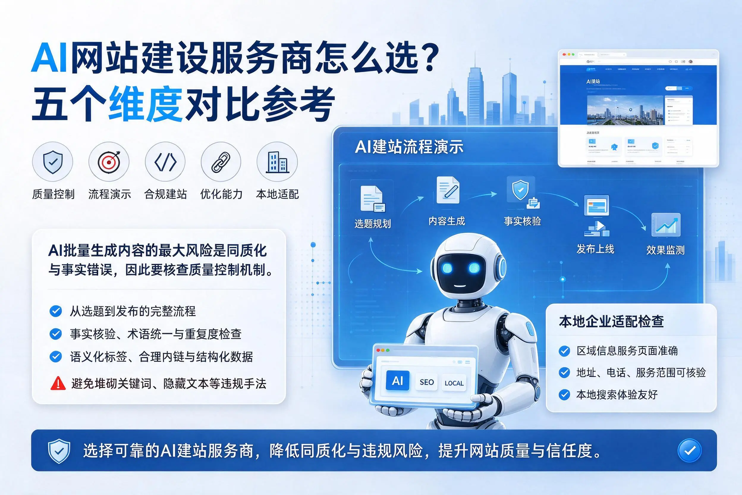 临沧AI网站建设服务商怎么选？五个维度对比参考