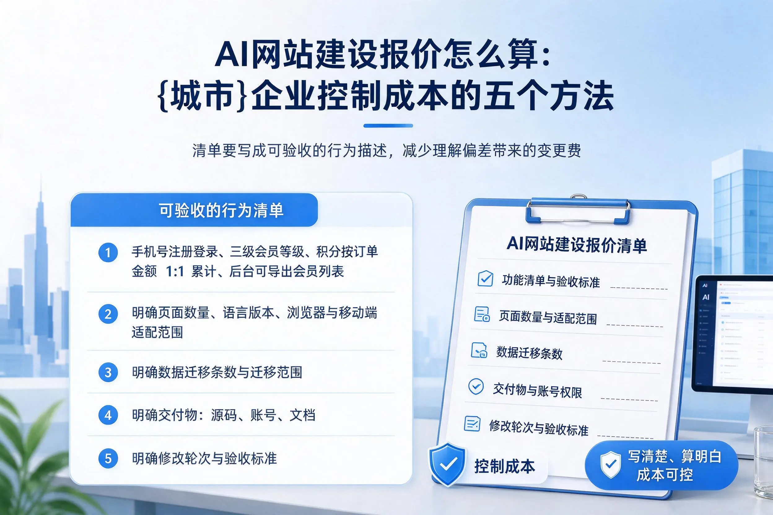 AI网站建设报价怎么算:临沧企业控制成本的五个方法